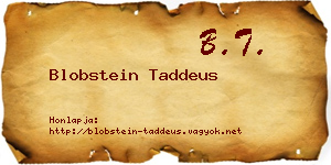 Blobstein Taddeus névjegykártya